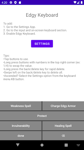 Edgy Keyboard Screen 2