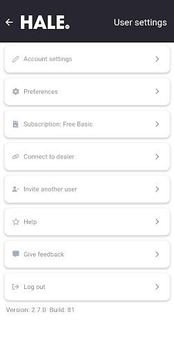 HALE connect Screen 3