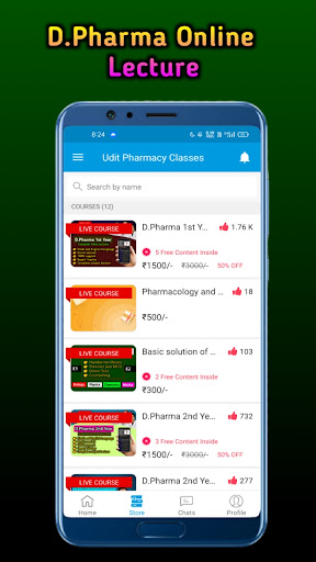 Android application Udit Pharmacy Classes screenshort