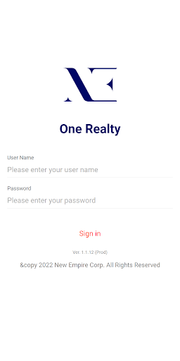 Android application One Realty screenshort
