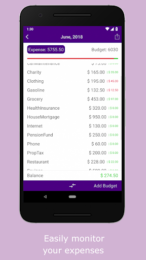 Android application Purple Ledger screenshort
