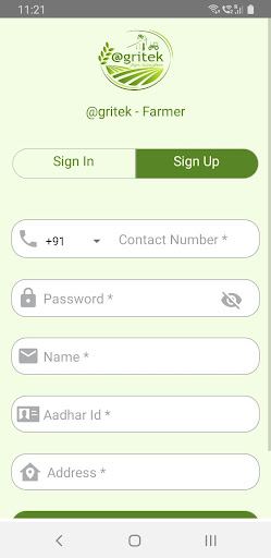 Android application @gritek - Farmer screenshort