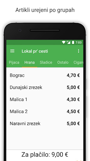 Android application Fakture - davčna blagajna screenshort