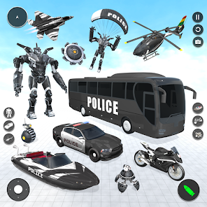 Screenshot 9 Police Robot Bus: Car Games android