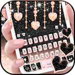 Cover Image of Скачать Тема для клавиатуры Black Pink Glitter  APK