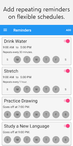 Android application Remindern screenshort