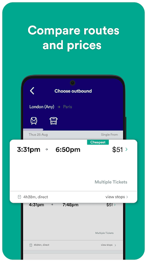 Screenshot of Trainline: Train travel Europe