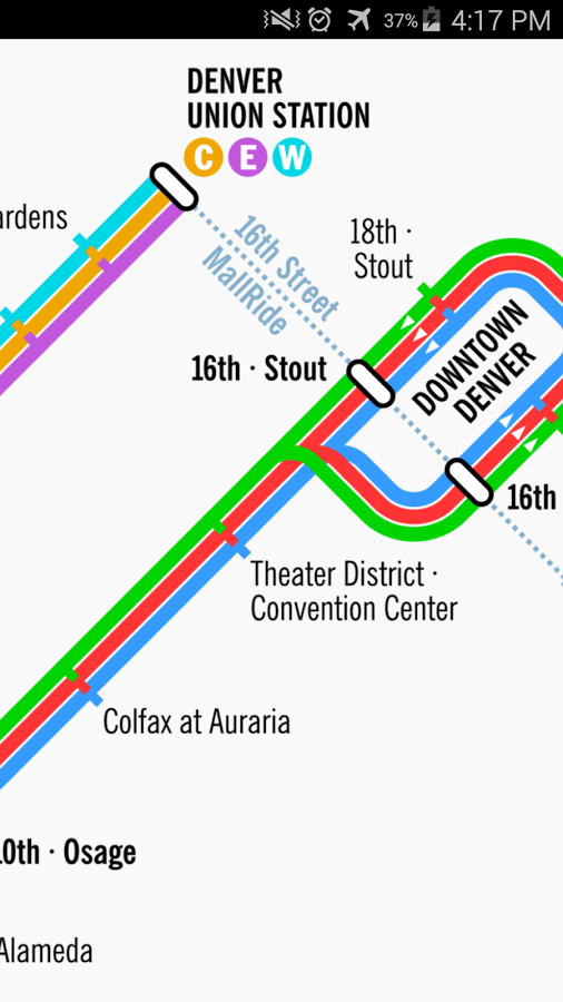 Android application Denver Light Rail Map screenshort