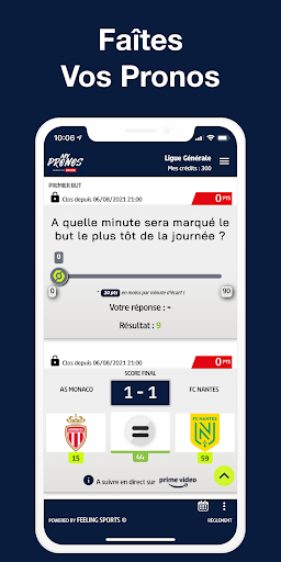 Android application MyPronos screenshort