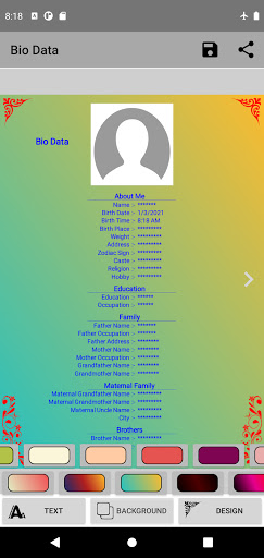 Marriage Biodata Maker Screen 2