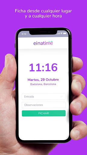 Android application Einatime screenshort