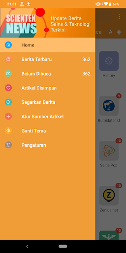 Android application Info Sains Teknologi screenshort