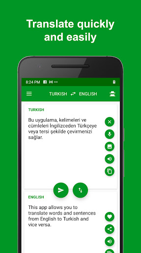 Android application Turkish - English Translator screenshort
