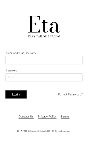 Android application EasyTailorApp.com screenshort
