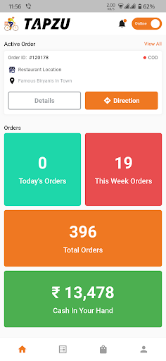 Tapzu Delivery App Screen 2