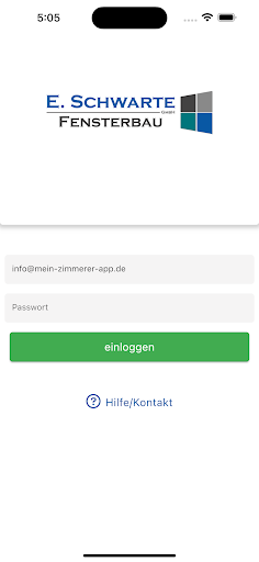 Android application Schwarte Fensterbau screenshort