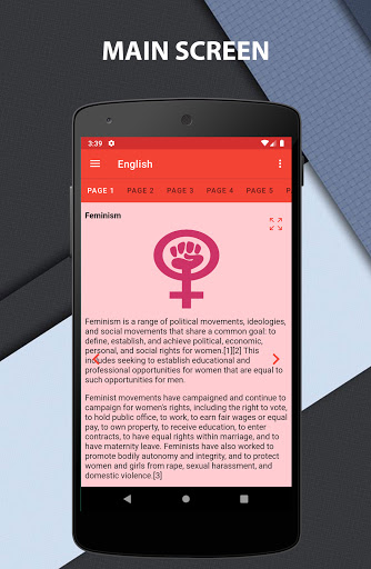 Android application History of Feminism - Feminist screenshort