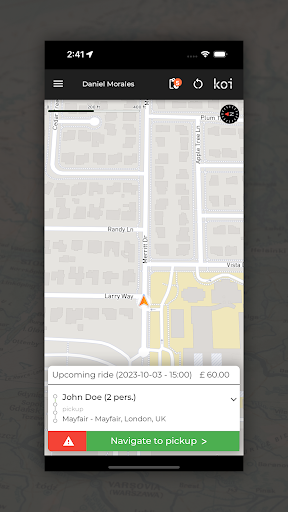 KOI Chauffeur Screen 2
