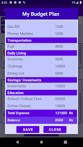 Grocery & Budget Planner Screen 2