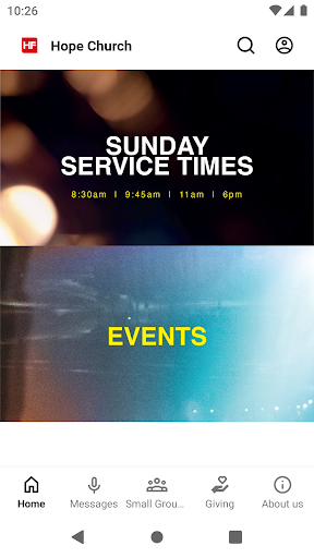 Android application Hope Family Church screenshort