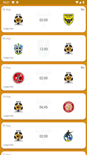 Cambridge United Fan App Screen 2