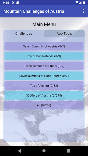 Android application Mountain Challenges of Austria screenshort
