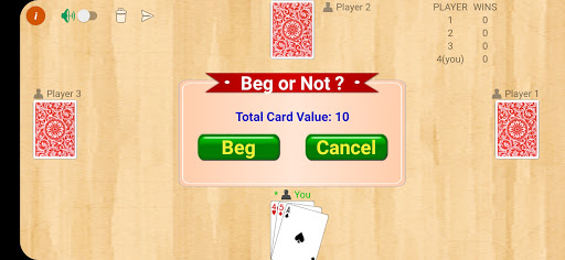Android application Beg 17 Card Game - Maghe Satra screenshort