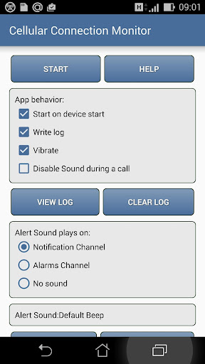 Android application Cellular Connection Monitor screenshort