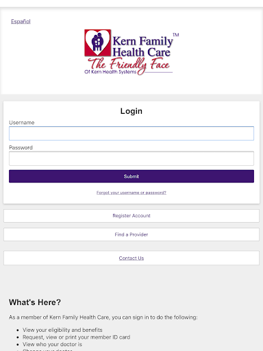 Kern Family Health Care LINK Screen 3