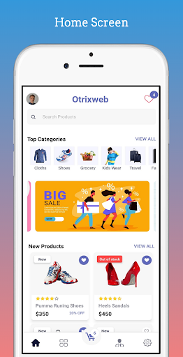 Android application Otrixcommerce App With Web screenshort