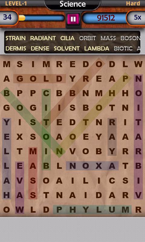 Android application Word Swipe : Word Search screenshort