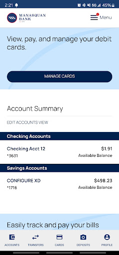 Manasquan Bank Mobile Screen 2