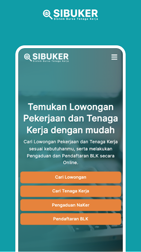 Android application SIBUKER: Sistem Bursa Kerja screenshort