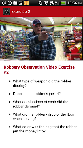 Robbery Mitigation Training Screen 2