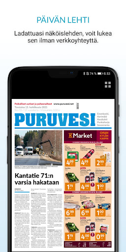 Puruvesi, päivän lehti Screen 3