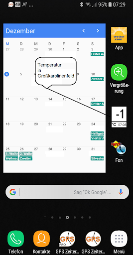 Android application Temperatur Grosskarolinenfeld screenshort