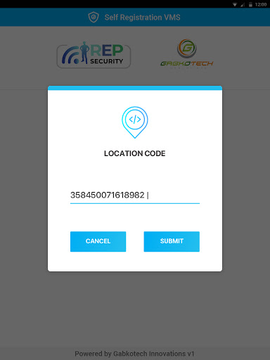 Android application Self Registration VMS screenshort