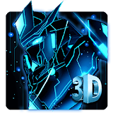 3D Blue Neon Robot Theme icon