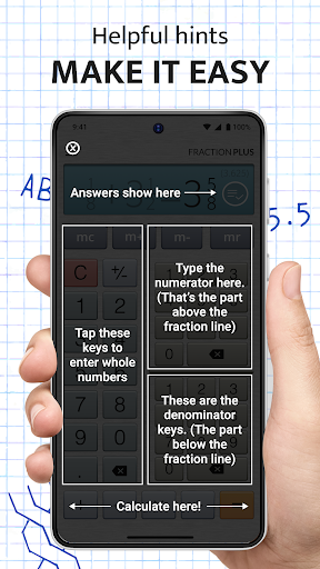 Screenshot of Fraction Calculator Plus