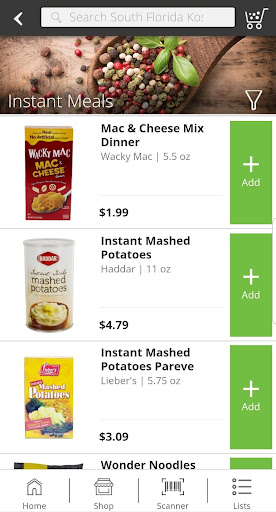 Screenshot of South Florida Kosher