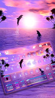 screenshot of Sunset Sea Dolphin Keyboard Theme