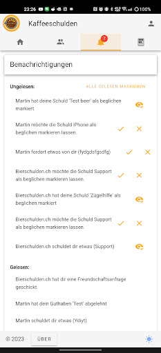 Android application Kaffeeschulden screenshort