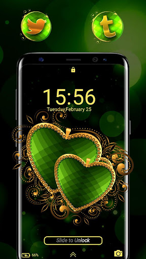 Green Heart Launcher Theme Screen 3