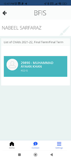 BFIS Parents App Screen 3