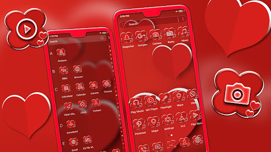 Valentine Red Heart Launcher Theme 1.0 APK screenshots 3