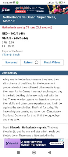 Cricket - live score & Update Screenshot 2 - AppWisp.com