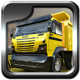 Heavy dump truck 3D parking icon