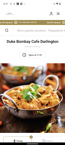 Android application Duke Bombay Cafe Darlington screenshort
