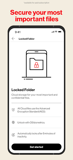 Screenshot of Verizon Cloud