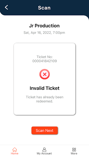 TicketServices Check-in Screen 3